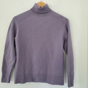 WILFRED ARITZIA M 100% Merino Wool Dusty Purple LS 23" Sweater Turtleneck Cozy